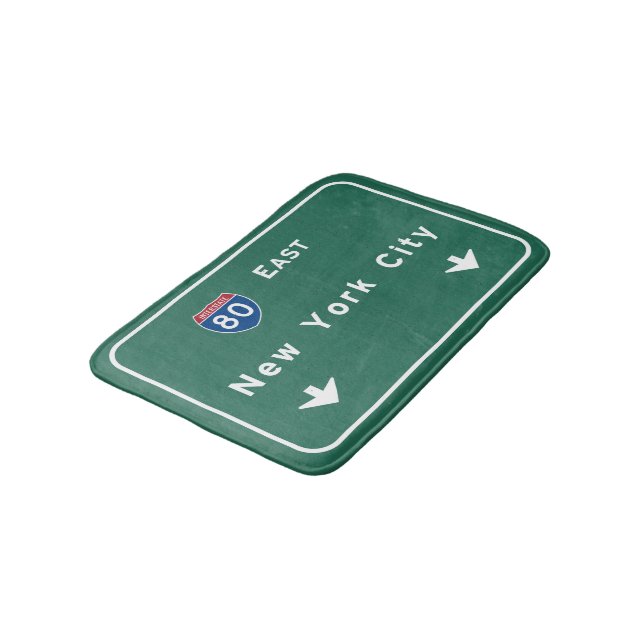 New- York CityAutobahn-Autobahn-Verkehrsschild Badematte (Schrägansicht)
