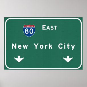 New- York CityAutobahn-Autobahn-Verkehrsschild Poster