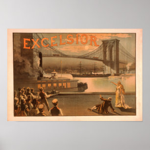 New- York CityBrooklyn-Brücke "Hobelspäne " Poster