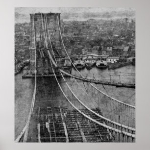 New- York CityBrooklyn-Brücken-Bau Poster