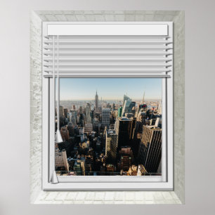 New- York CityFake-Fenster-Ansicht Poster