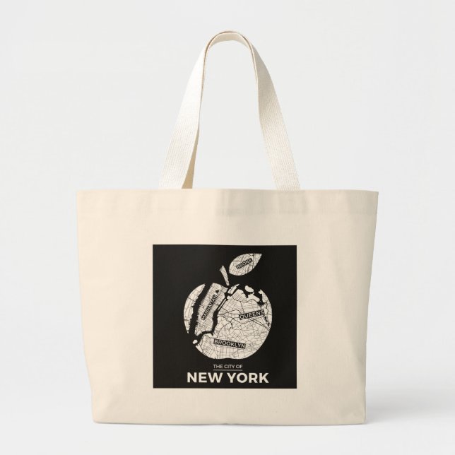 New- York Citygeschenke, NYC, Brooklyn, Queens, Jumbo Stoffbeutel (Vorne)