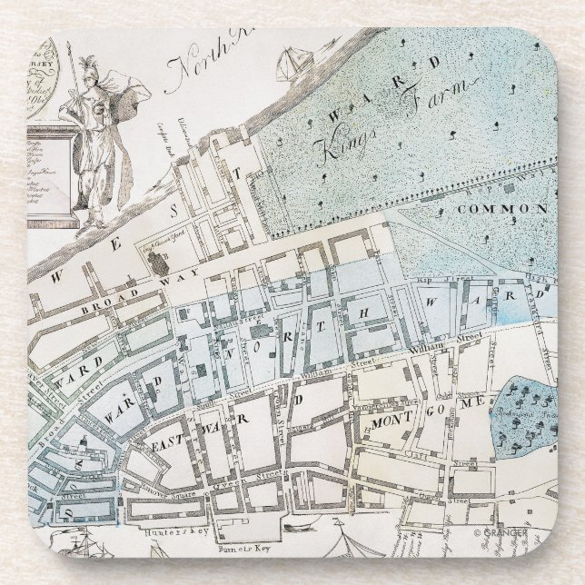 New- York Citykarte, 1728 Untersetzer (Vorderseite)