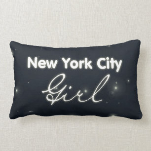 New- York Citymädchen - blauer Himmel und Sterne Lendenkissen