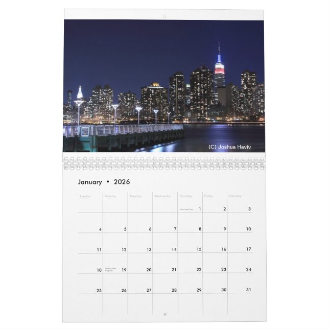 New- York CitySkyline am Nachtwandkalender Kalender (Jan 2026)