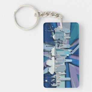 New- York CitySkyline   blaues 3D Schlüsselanhänger