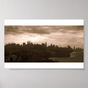 New- York CitySkyline in den Sepia-Tönen Poster