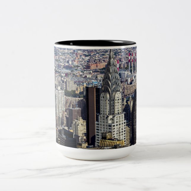New- York CitySkyline-Landschaft Zweifarbige Tasse (Mittel)