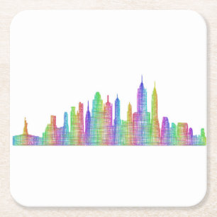 New- York CitySkyline Rechteckiger Pappuntersetzer