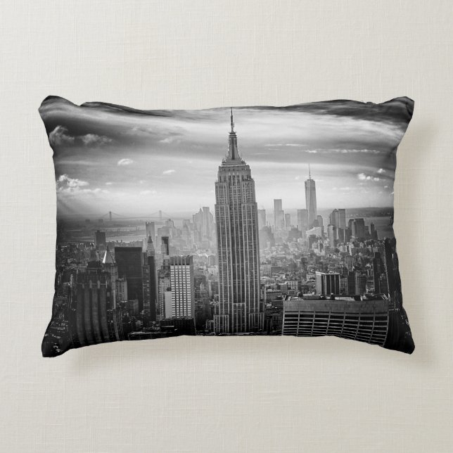 New- York CitySkyline Schwarzweiss Zierkissen (Vorderseite)