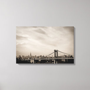 New- York CitySkyline und Manhattan-Brücke Leinwanddruck