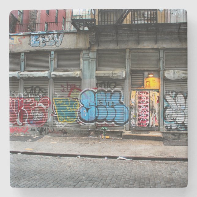 New- York Citystraßen-städtisches Foto Steinuntersetzer (Vorderseite)