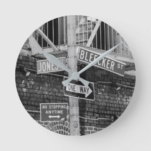 New- York CityStraßenschild-Uhr Runde Wanduhr