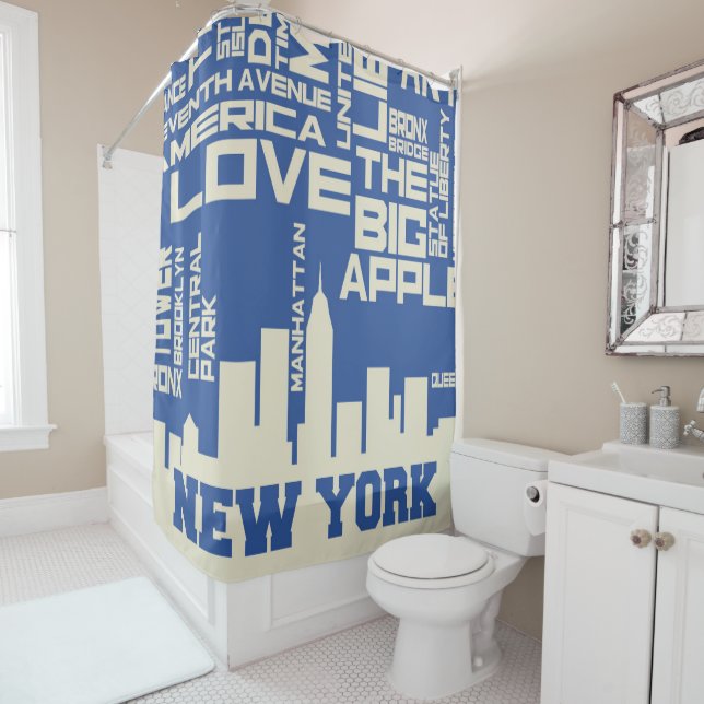 New- York Citytypographie-Plakat Duschvorhang (Beispiel)
