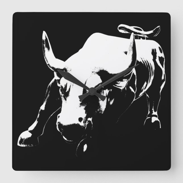 New York Clock Ohrs Decor NY Wall Clock Quadratische Wanduhr (Vorderseite)