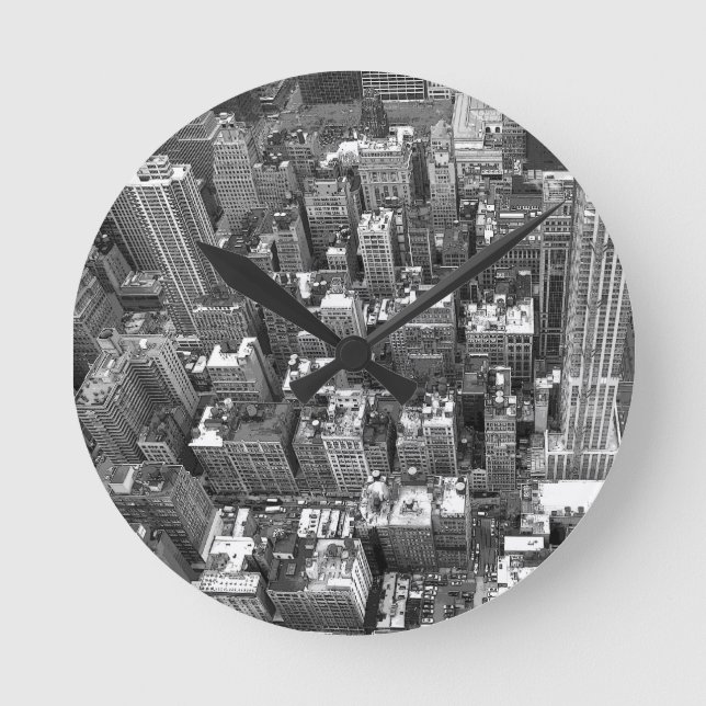 New York Clock Ohrs Decor NY Wall Clock Runde Wanduhr (Vorderseite)