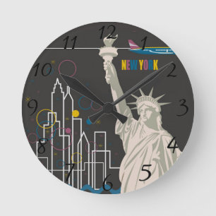 New York Clock Runde Wanduhr