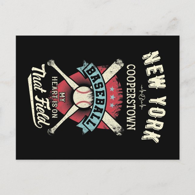 New York Cooperstown Baseball Postkarte (Vorderseite)