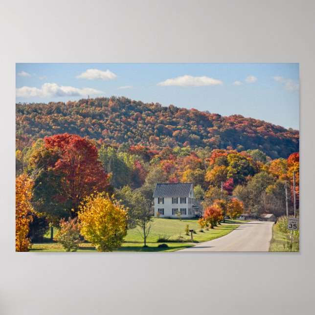 New York Country Road im Herbst Poster (Vorne)