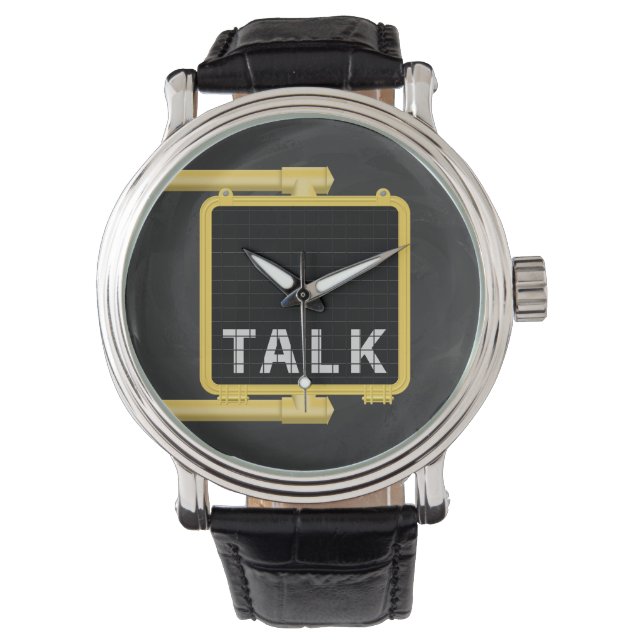 New York Crosswalk Sign Talk Armbanduhr (Vorderseite)