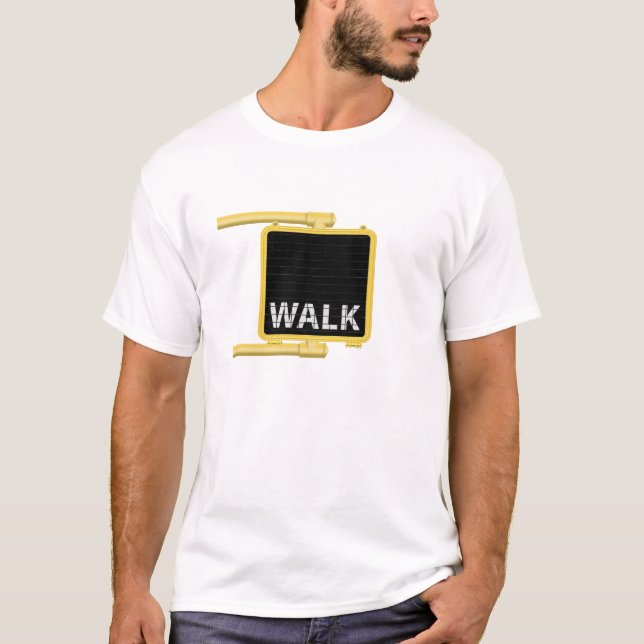 New York Crosswalk Sign Walk T-Shirt (Vorderseite)