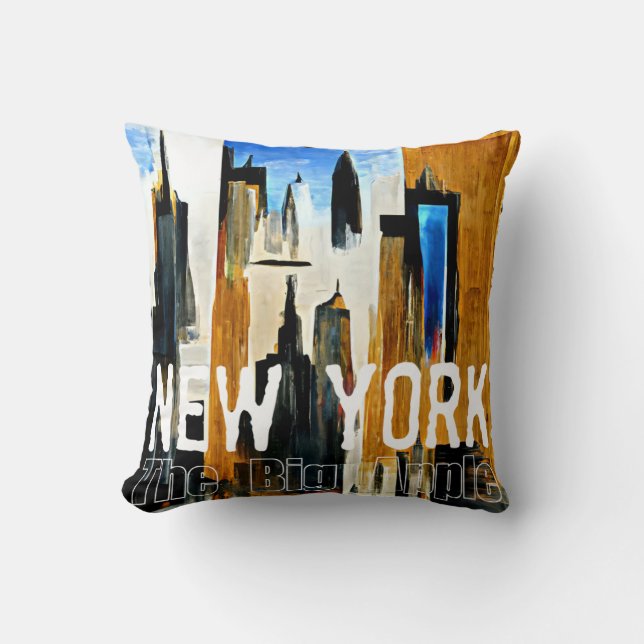 New York Das Abstrakte Bild von Big Apple Kissen (Vorderseite)