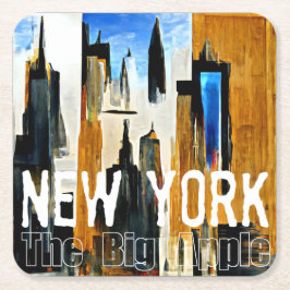 New York Das Abstrakte Bild von Big Apple Rechteckiger Pappuntersetzer