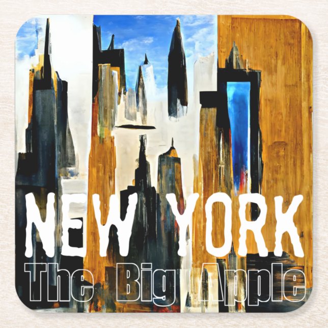 New York Das Abstrakte Bild von Big Apple Rechteckiger Pappuntersetzer (Vorderseite)