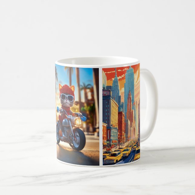 "New York, Das Herz der Ehrerbietung" Kaffeetasse (VorderseiteRechts)