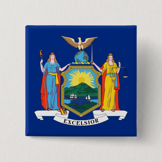 New York: Der Empire State, Zuhause Big Apple Flag Button (Vorderseite)