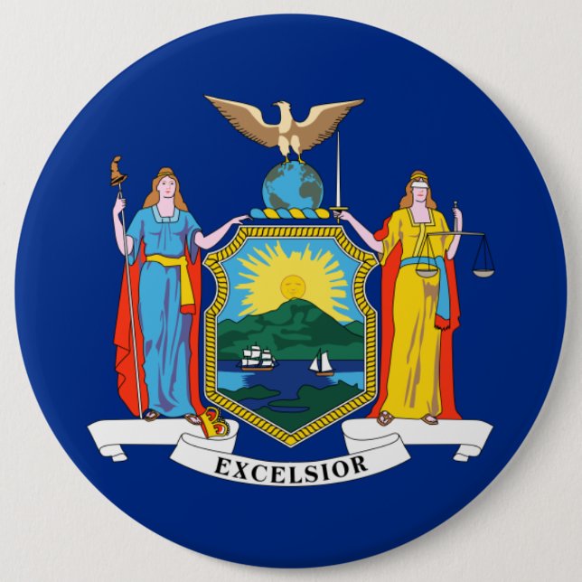 New York: Der Empire State, Zuhause Big Apple Flag Button (Vorderseite)