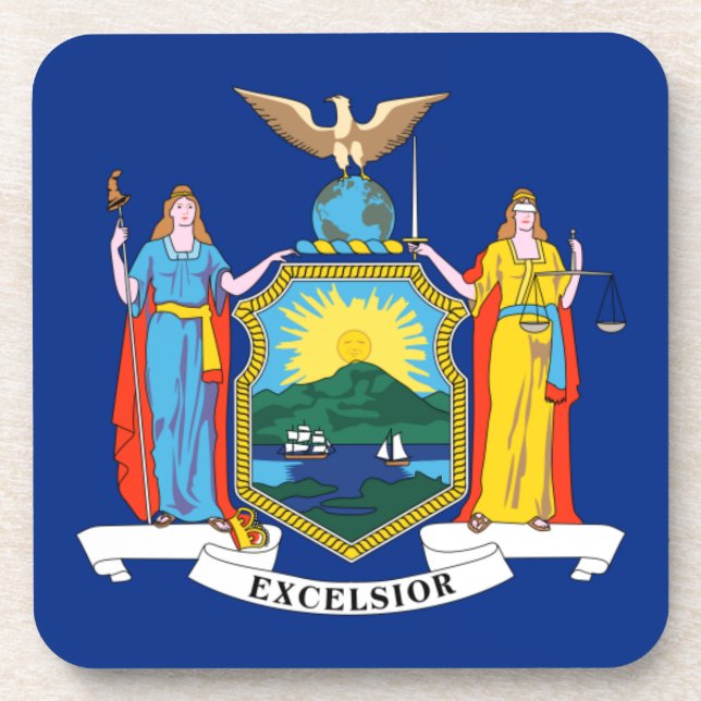 New York: Der Empire State, Zuhause Big Apple Flag Getränkeuntersetzer (Vorderseite)