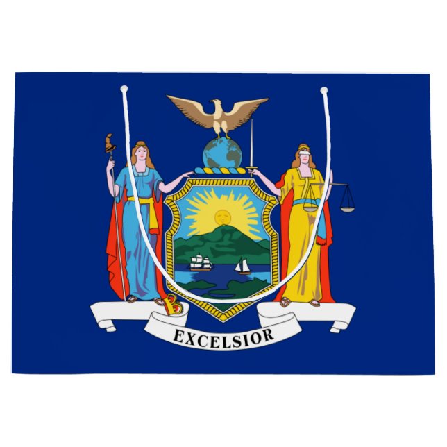 New York: Der Empire State, Zuhause Big Apple Flag Große Geschenktüte (Vorderseite)