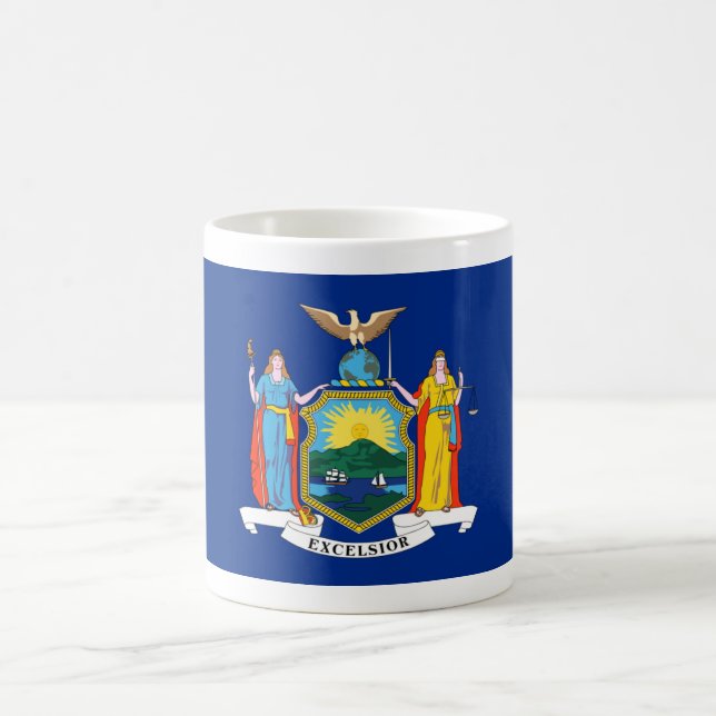 New York: Der Empire State, Zuhause Big Apple Flag Kaffeetasse (Mittel)