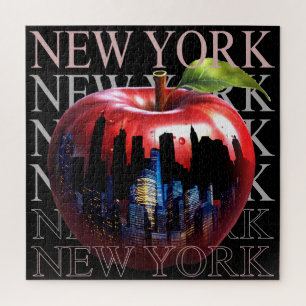 New York Der Große Apfel Frucht Silhouette Stadt
