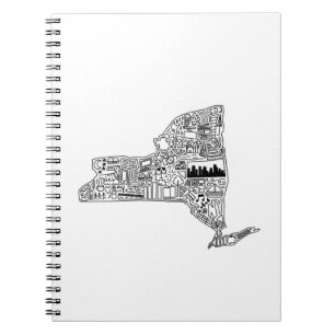 New York Detailed Doodle Notizblock