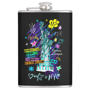 New York Doodle Flachmann