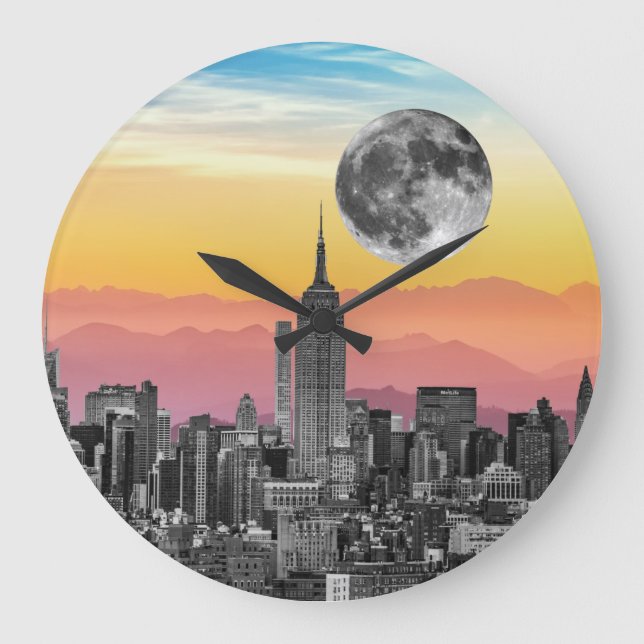New York Dream Große Wanduhr (Vorderseite)