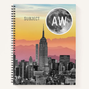 New York Dream Mit Monogramm Moon Notizbuch
