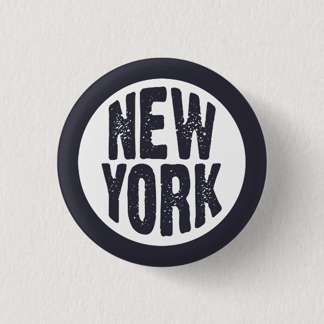 New York - Einfach und rein! T-Shirt Button (Vorderseite)