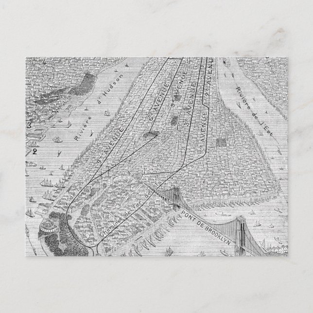 New York: El Train, C1878 Postkarte (Vorderseite)