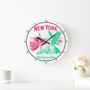 New York Empire State Adler Große Wanduhr