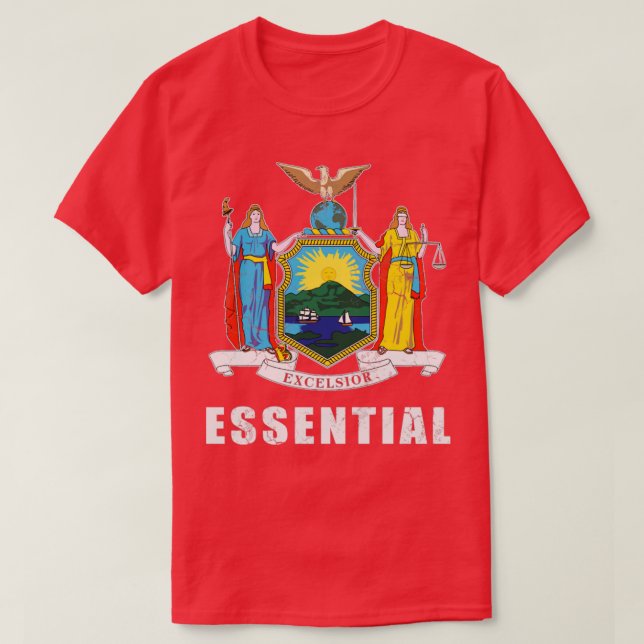 New York Essential Worker Flag Covid T-Shirt (Design vorne)