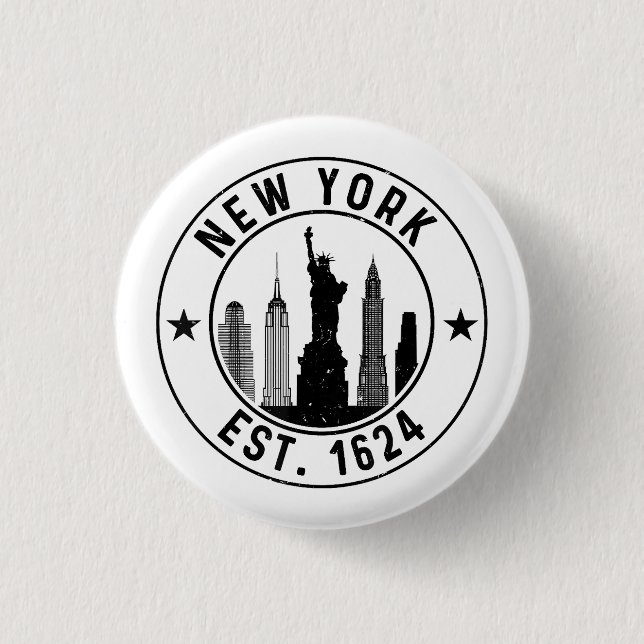 New York Est. 1624 New York City Lover Nyc Button (Vorderseite)