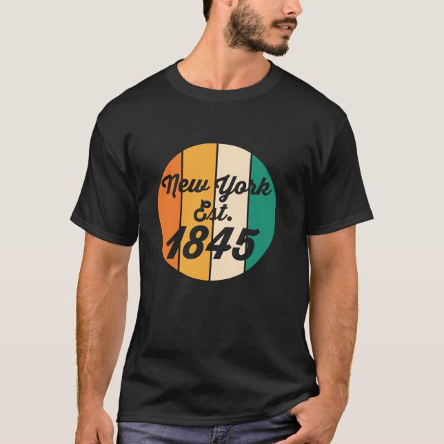 New York est 1845 USA Staat Amerika T-Shirt (Vorderseite)