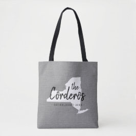 New York Family Monogram Staat Totbeutel Tasche