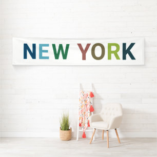 New York: Farbiger Text Banner