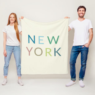 New York: Farbiger Text Fleecedecke
