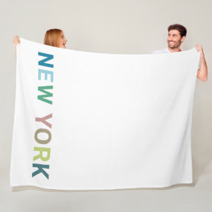 New York: Farbiger Text Fleecedecke