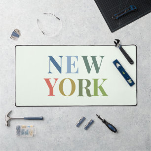 New York: Farbiger Text Schreibtischunterlage